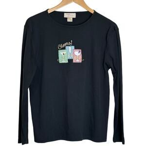 Holiday Cheers Embellished Long Sleeve Crew Top from MCCC Sportswear Size XL